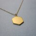 Hexagon Honeycomb Disc Gold Necklace by MarisaLeeDesigns