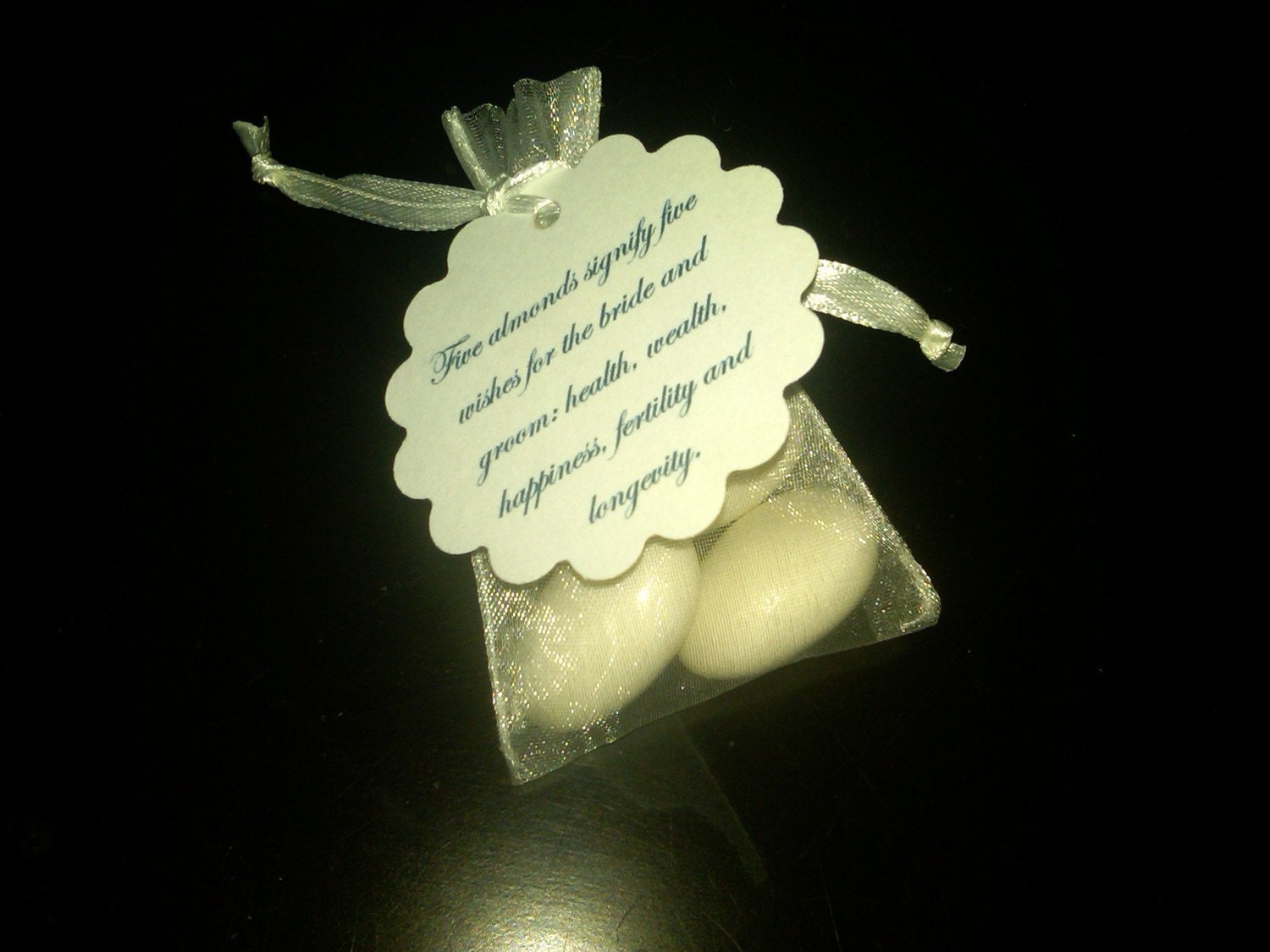 wedding almonds jordan favor Bags Custom by MarisaLeeDesigns Organza Tags & Almond Jordan