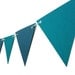 Decorative Paper Bunting Teal Blue Triangle Banner Bedroom Decor Party Wall Hanging Unisex Cardstock