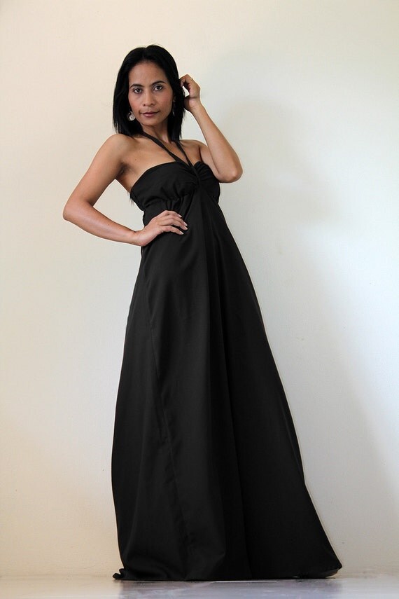 Black Maxi Dress Sexy Strapless Long Cotton Maxi Dress : New