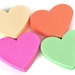 Heart die cuts . paper punches . coral . mint . beige . raspberry . 2.75 inch . large . scrapbooking . tags . 40 set .