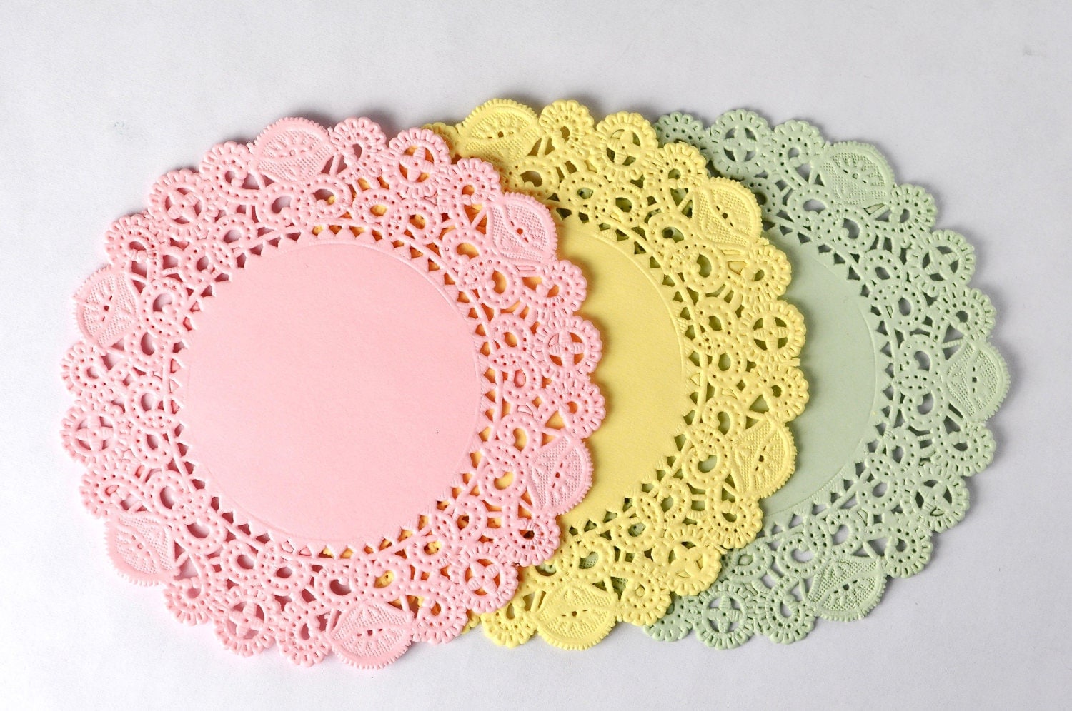 Round Paper doilies 4 inch. SMALL 24 set. Decorating gift