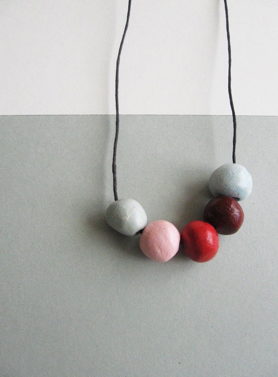 Geometric round beads necklace handmade beads necklace