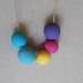 Bright rainbow polymer clay necklace - geometric beads necklace- " Round and round"