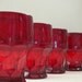 Vintage Ruby Georgian Tumblers Tall 13 ounce Set of 4- RARE Ruby Red Glass Treasury Item from The Back part of the Basement