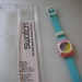 Reserve Cindy Until 11/01 Swatch Watch Blue Cassata in Original Box and Instructions NEW Battery Works from The Back Part of the Basement