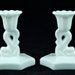 Vintage Westmoreland Milk Glass Dolphin Candle Holders