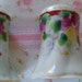 SALE-Antique Salt And Pepper Shakers With Hand-Painted Pansy Flowers