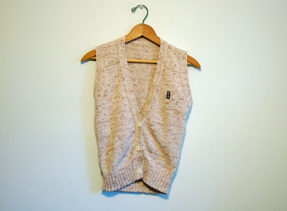  hush  puppies  sweater  vest 80s youth xl ladies xs s