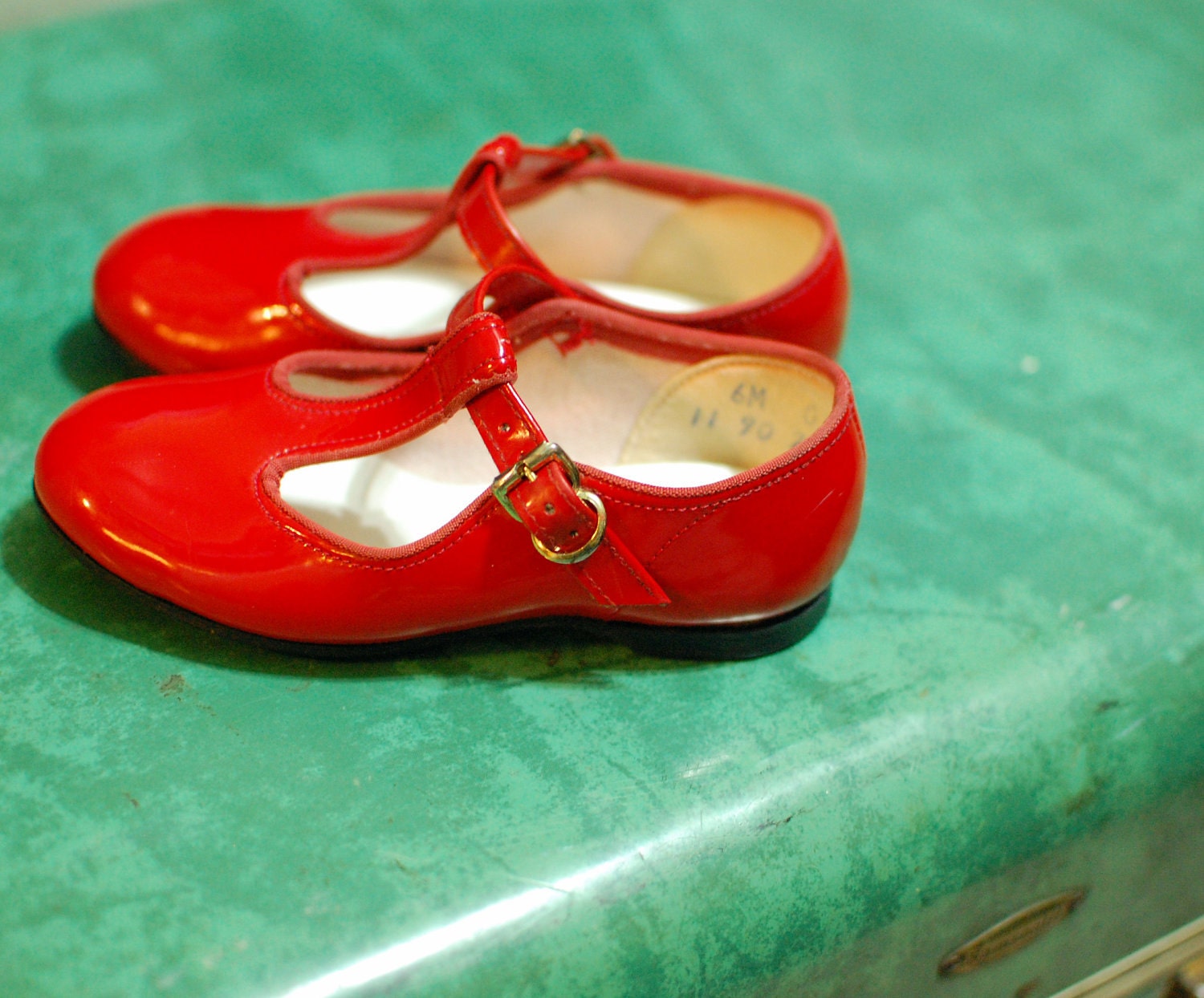 vegan red patent t strap mary janes toddler size by dahliadaffodil