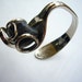 fork bracelet with Brazilian agate stone in grey.