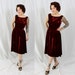 1950s Vintage Dress...DANCE WITH ME Rockabilly Red Burgundy Velvet Party Dress with Full Gathered Skirt Size Small