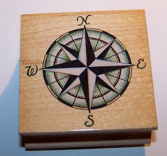 COMPASS ROSE Rubber Stamp
