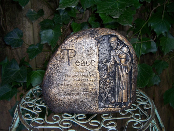 St. Francis Concrete Peace Rock Garden Prayer by Stonesandstatues