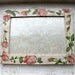 Shabby chic - Wooden white picture/photo frame with pink roses