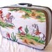 vintage upcycled suitcase, retro cowboy and indians fabric, samsonite