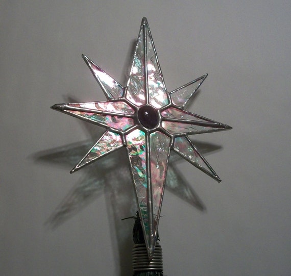 Stained Glass Christmas Tree Topper Star of Bethlehem