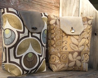Gift Bags Reusable Aqua Blue Gold Chocolate Brown (Set of 2) Gift Wrap Alternative Hostess Housewarming--US Shipping Included