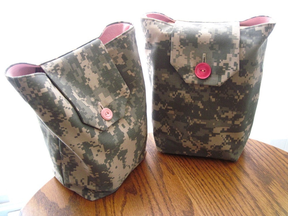 Pink & ACU Gift Bags Reusable Army Camouflage Military Camo