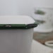 Vintage green and white enamel ref. container / Free shipping in USA