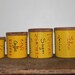 Vintage Enameled Kitchen Canisters Set of 4 Free shipping in US