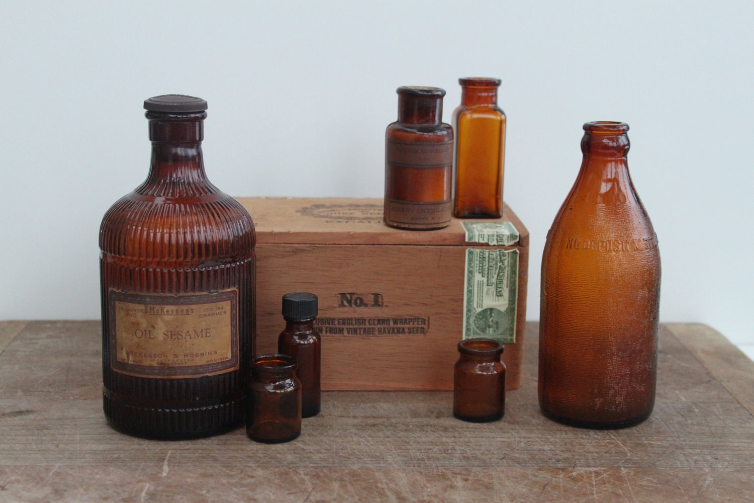 vintage apothecary bottles