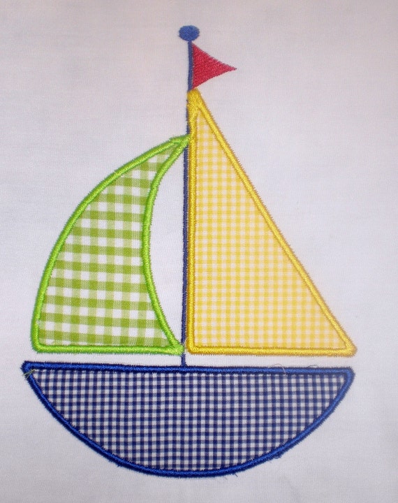 Sailboat Embroidery Design Applique
