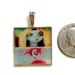 Carnival Art Pendant Necklace. Cute little twisted doll faces wearable art Mini Photo Print, red blue yellow, strange outsider folk art