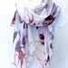 Silk Shawl. Handmade. Hand Painted Silk Shawl, Flowers Line Drawing. Silk Scarves Takuyo. Scarf Japanese. Silk Chiffon. Silk Dye. 41x64 in.