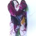 Hand Painted Silk Shawl Claret Purple Lilies, Large Silk Scarf, Purple Floral Scarf. Silk Scarves Takuyo. 41x70 in.