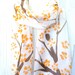 Silk Scarf Hand painted Silk Scarf Japanese. Orange Golden Plum Blossom. Orange Silk Chiffon Scarf. Floral Scarf. Silk Takuyo. 7x52 in.