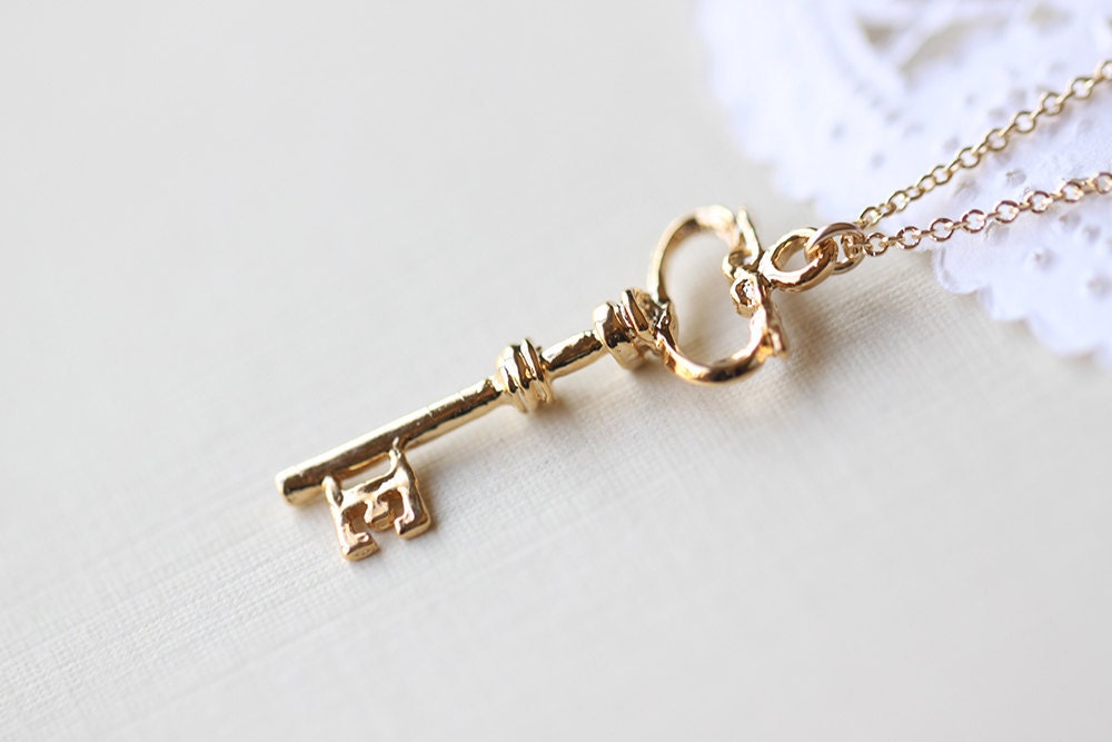 Small key. Key Necklace.