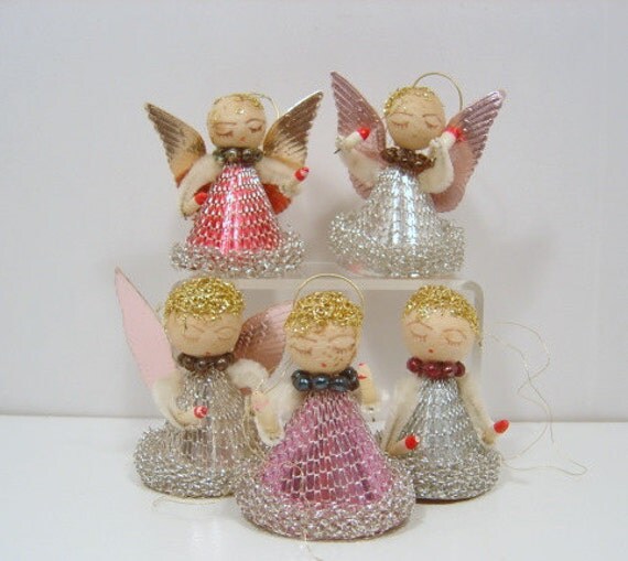 Reserved For Coolonthehill Vintage Christmas Angel Ornaments