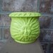 Decorative sun ceramic holder neon green spring home decor bright housewares upcycled candle holder