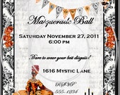 PERSONALIZED PARTY INVITATION - Marie Antoinette Magical Masquerade - Halloween Party - Bella Bella Studios Il_170x135