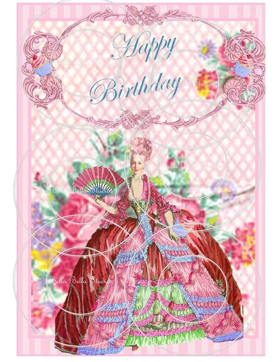 MARIE ANTOINETTE Let Them Eat Cake PRINTABLE Happy Birthday