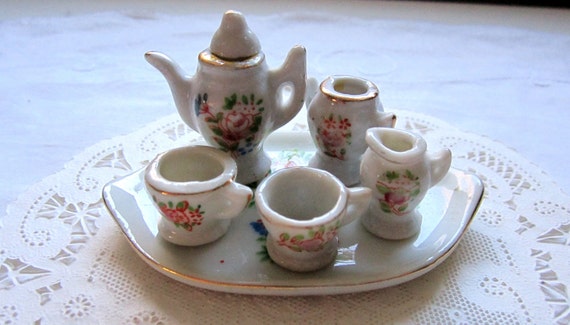 Items Similar To Vintage Miniature Porcelain Tea Set Made In Occupied Japan Collection Set On Etsy 1956