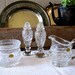 Cut Glass Salt and Pepper, Cream and Sugar Set - French Country Farmhouse