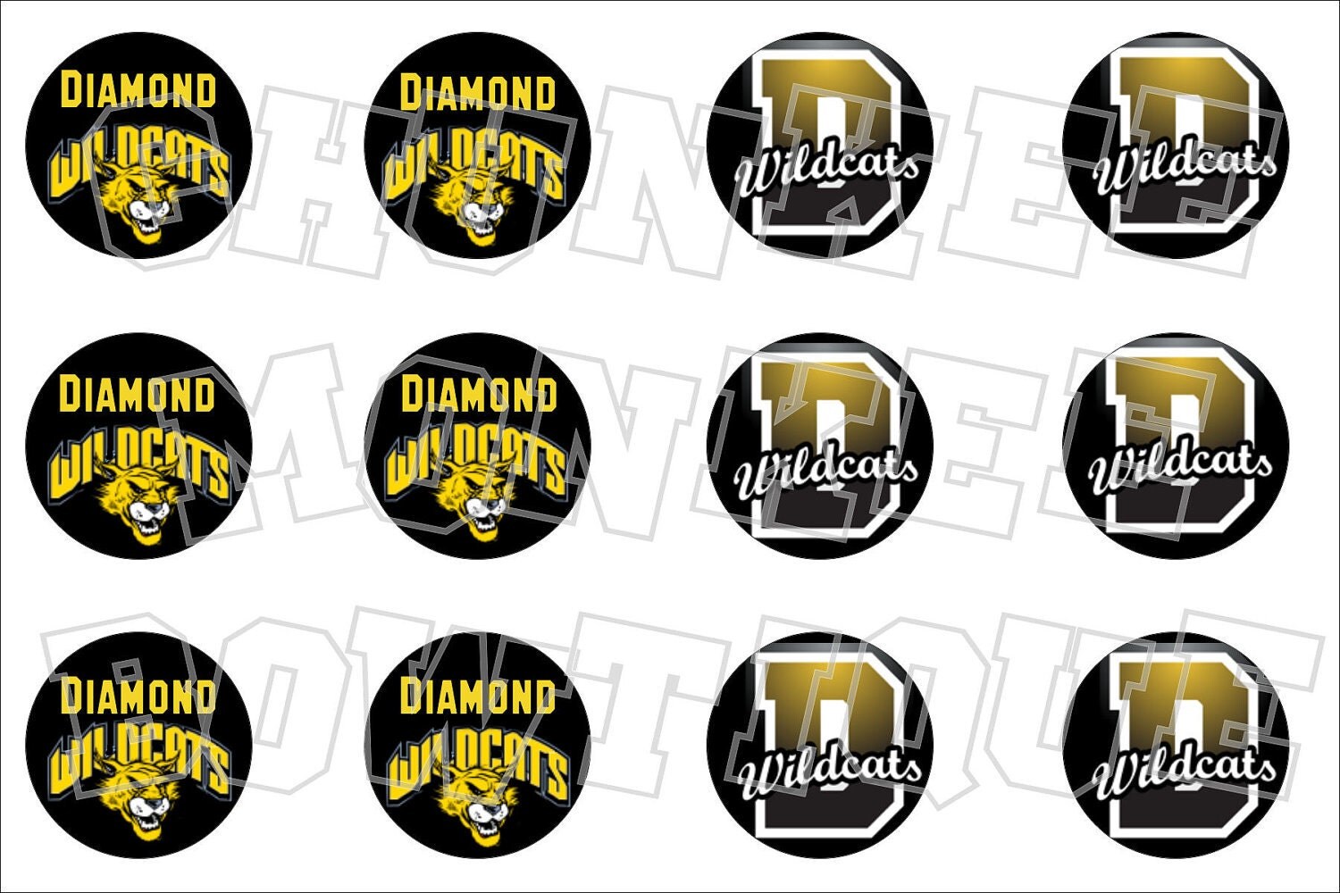 Diamond MO Missouri Wildcats bottlecap image sheet school