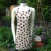 Bib apron, Chocolate Candy Design with dark brown vintage buttons, Treasury Item, FREE U.S. SHIPPING