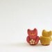 Small Cat Cotton Doll - Mustard Yellow or Pink Red - Choose One Cat