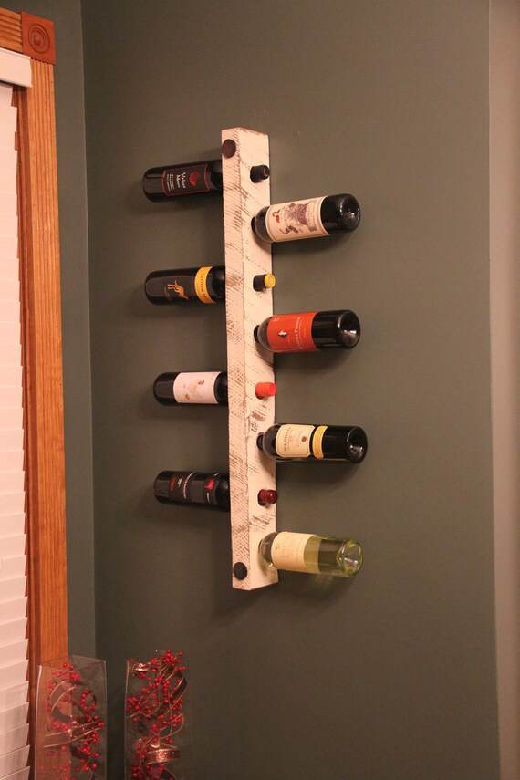 Items similar to Antiqued 8 Bottle Ladder Wine Rack on Etsy
