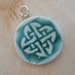 Ocean Blue Round Celtic Knot Pendant porcelain ceramic