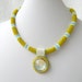 SALE - Blue, White Olive Green Seed Bead Pendant Necklace