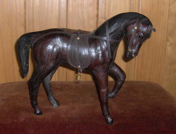 leather covered horse figurine