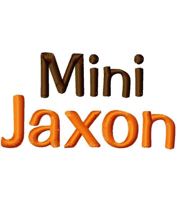 Mini Jaxon Machine Embroidery Font Sizes .5in. half inch