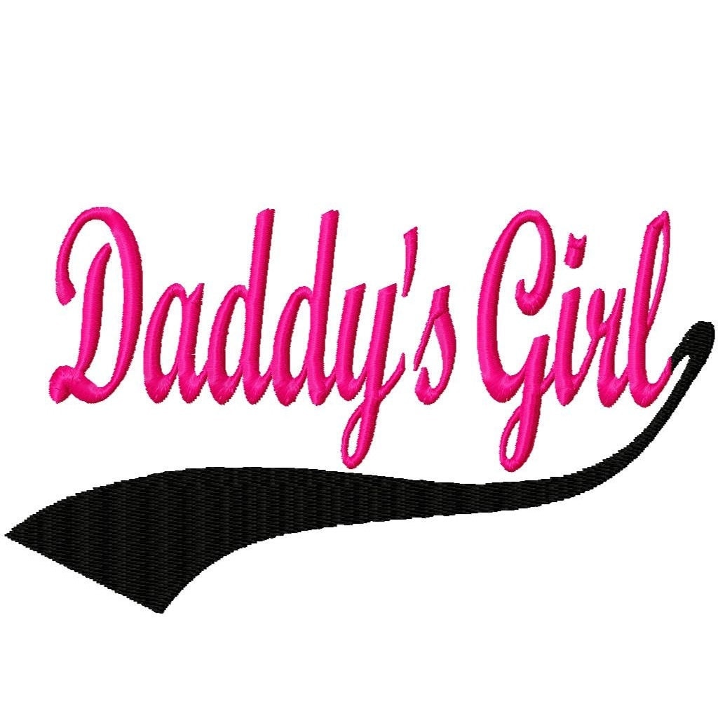 Baseball Swoosh Daddy's Girl Machine Embroidery Design