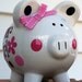 Vinyl Flower Girl Personalized Piggy Bank Small Size Wedding Gift by Three Little Pixies