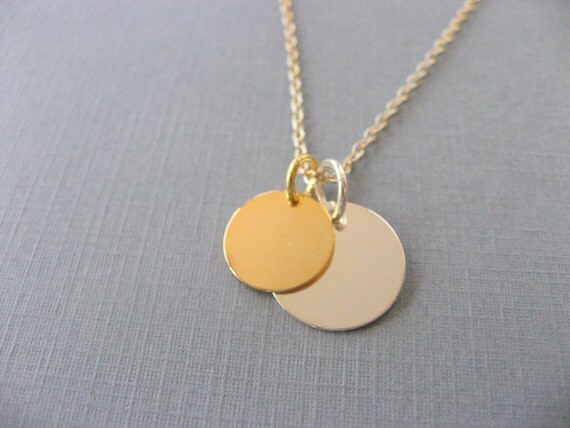 Items similar to Silver and Gold Coin Necklace on Etsy