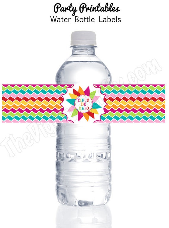 Cinco De Mayo Party Water Bottle Labels DIY Party